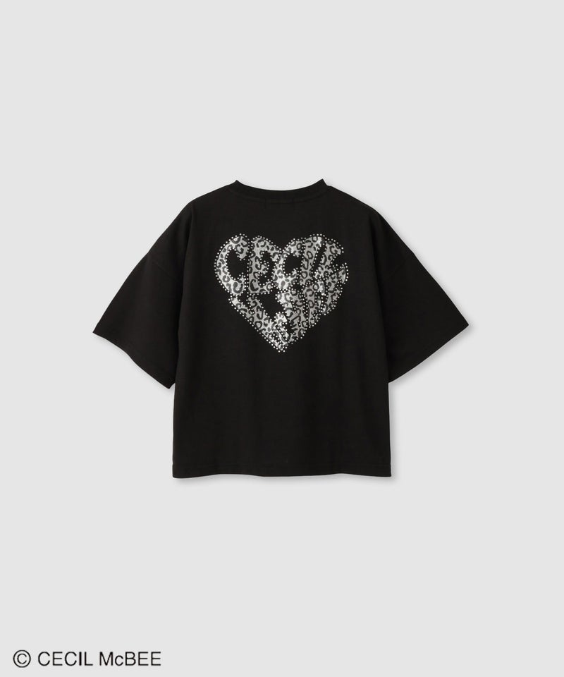 CECIL McBEE ラインストーンラメプリントTシャツ キッズ メール便 対応商品商品画像-2