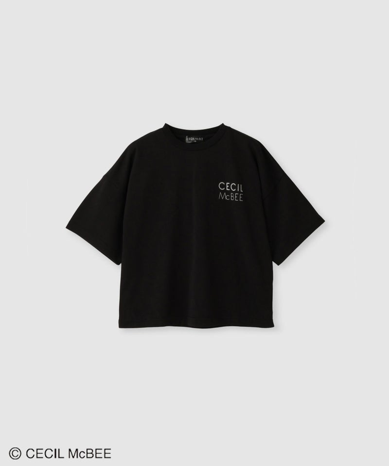 CECIL McBEE ラインストーンラメプリントTシャツ キッズ メール便 対応商品商品画像-4