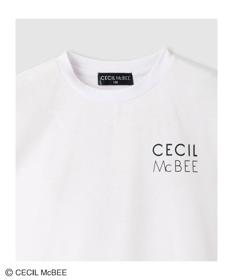 CECIL McBEE ラインストーンラメプリントTシャツ キッズ メール便 対応商品商品画像-5