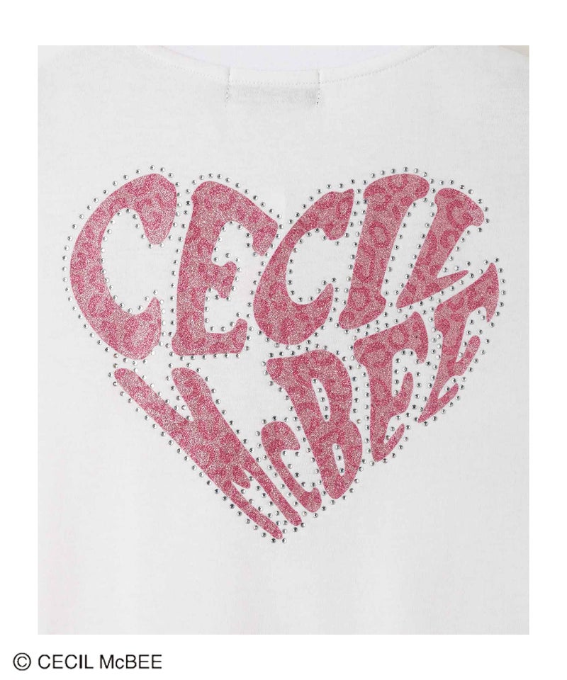 CECIL McBEE ラインストーンラメプリントTシャツ キッズ メール便 対応商品商品画像-6