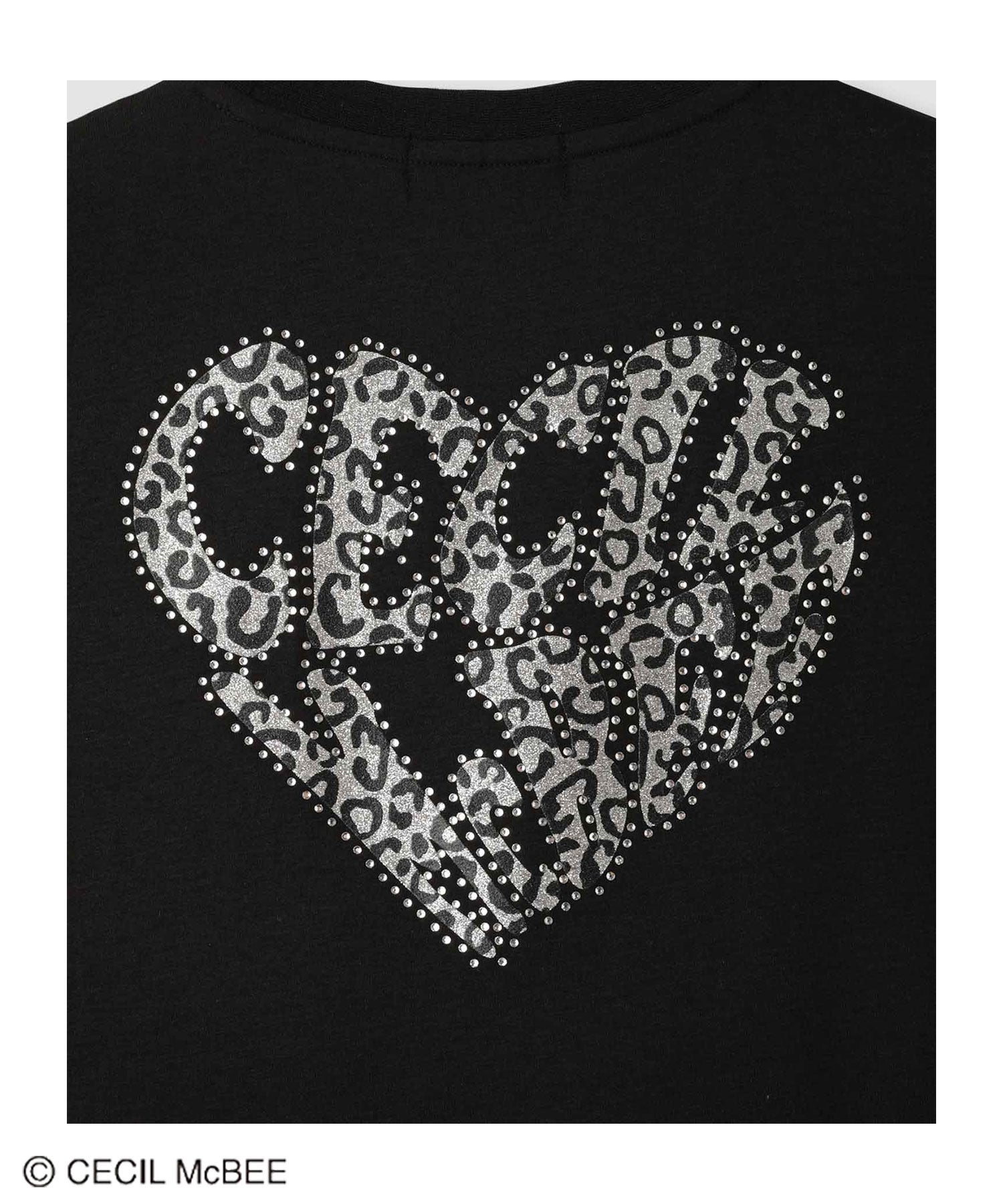 CECIL McBEE ラインストーンラメプリントTシャツ キッズ
