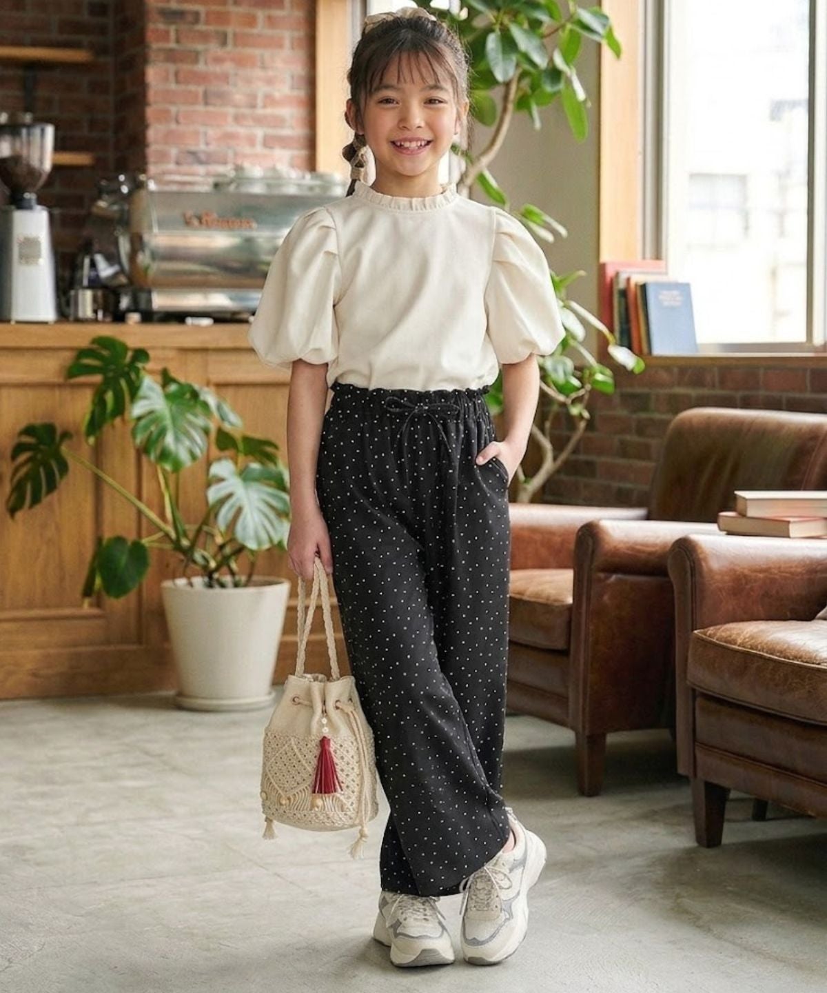 NAVY SARARI イージーワイドパンツ キッズ