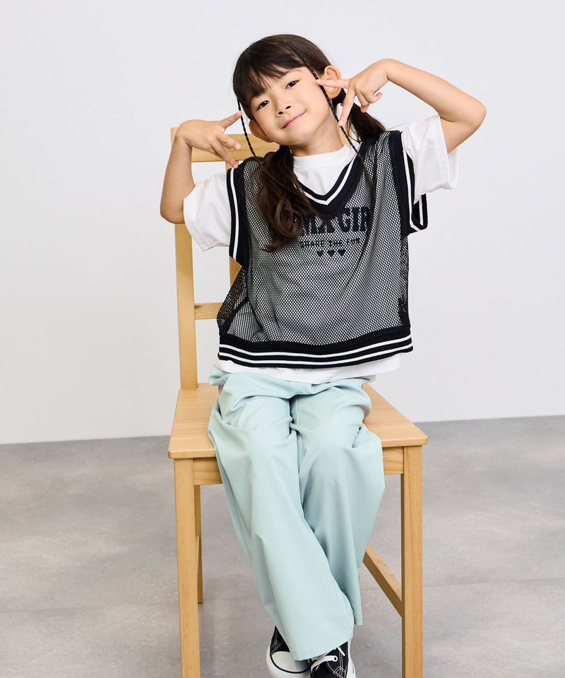 [値下げ]NAVY  SARARI イージーワイドパンツ キッズ商品画像-5