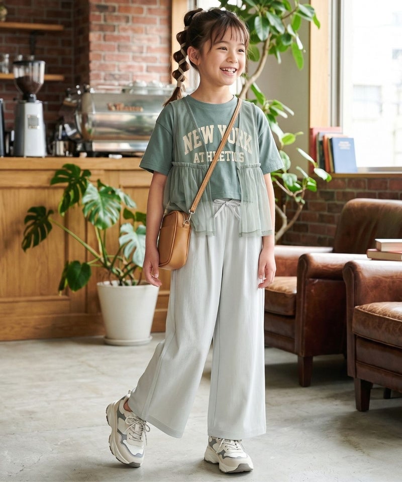 [期間限定価格]NAVY  SARARI イージーワイドパンツ キッズ商品画像-6