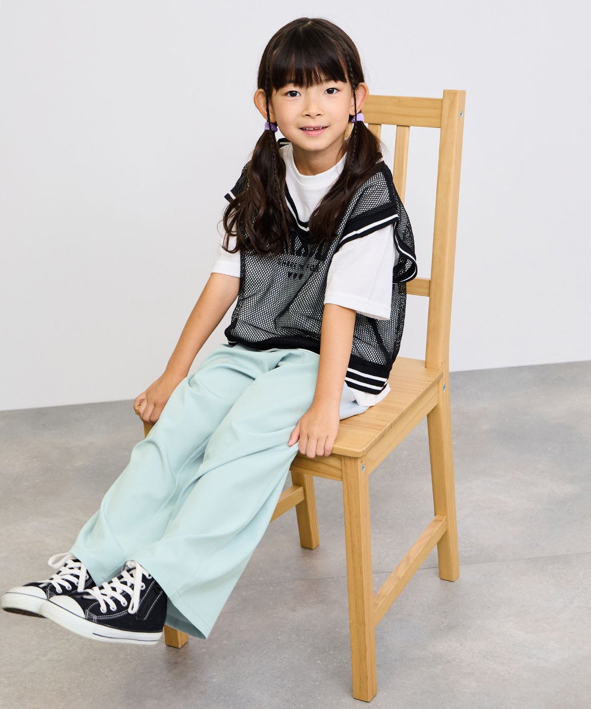 NAVY SARARI イージーワイドパンツ キッズ