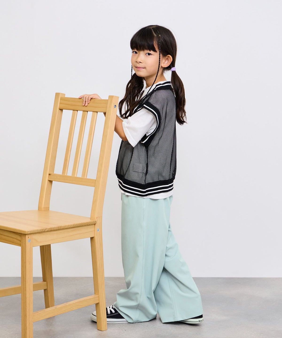 NAVY SARARI イージーワイドパンツ キッズ