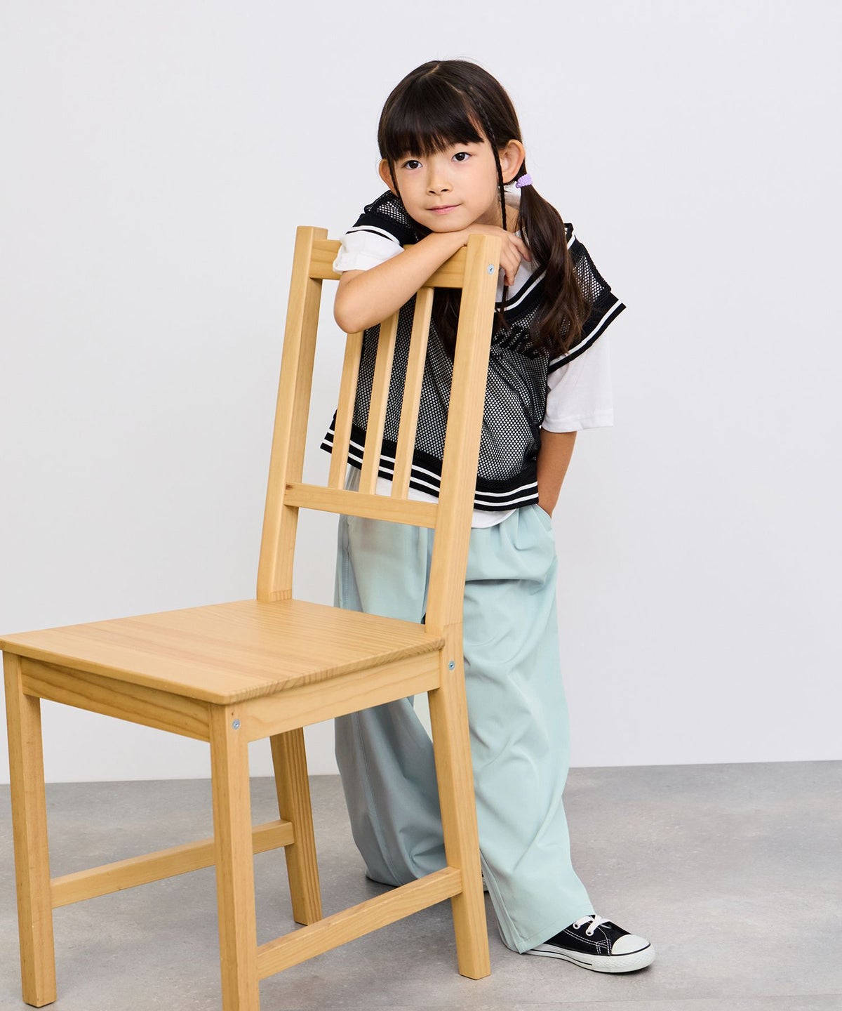 NAVY SARARI イージーワイドパンツ キッズ