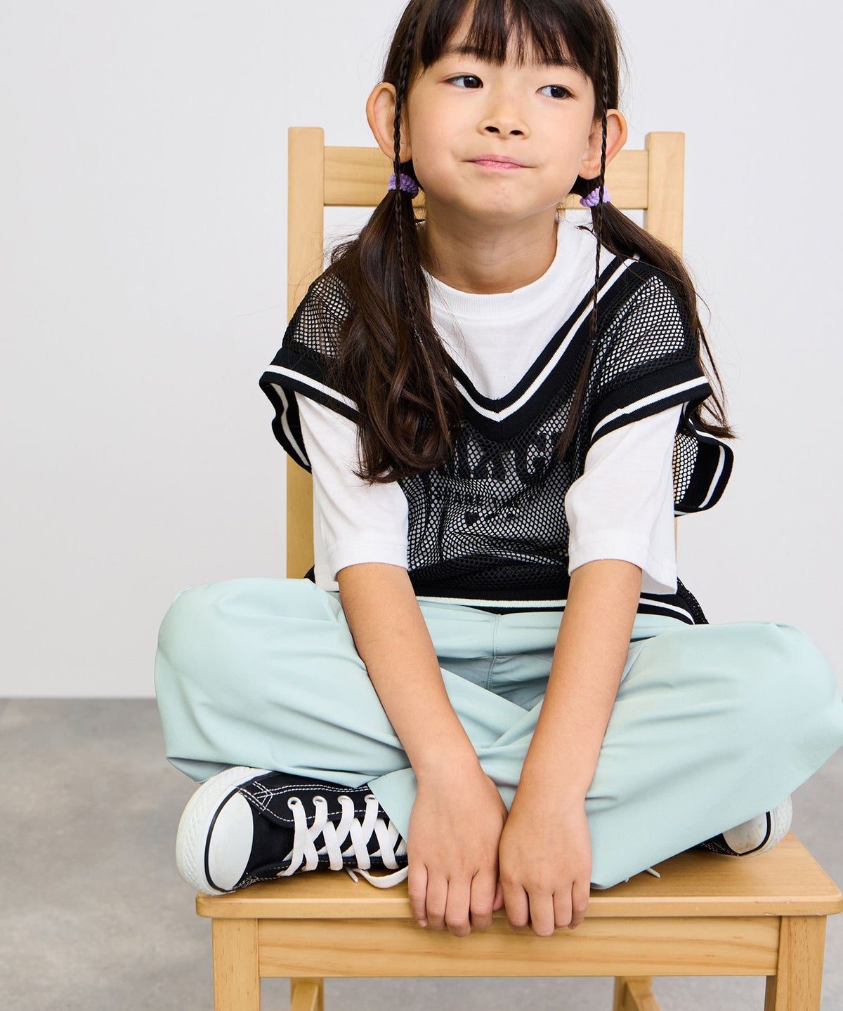 NAVY SARARI イージーワイドパンツ キッズ