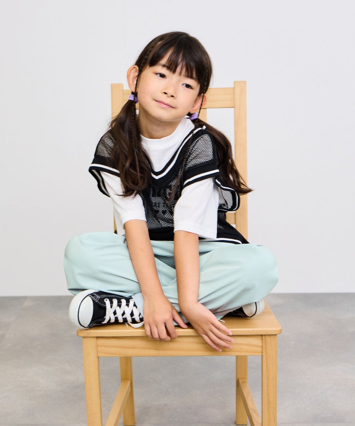 NAVY SARARI イージーワイドパンツ キッズ