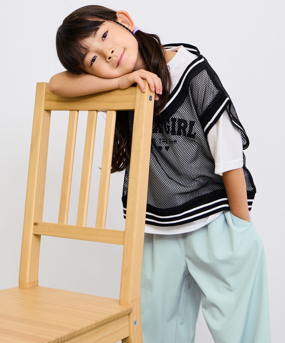 NAVY SARARI イージーワイドパンツ キッズ
