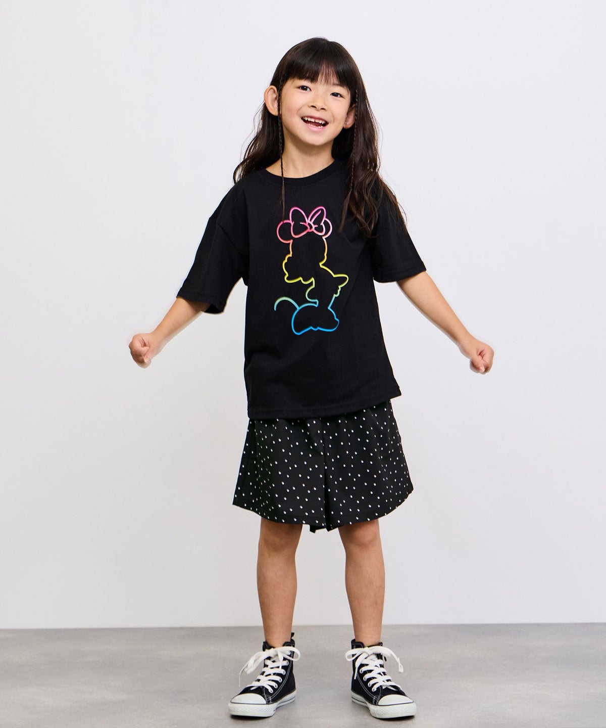 NAVY SARARI 冷感キュロットパンツ ウエストフリル キッズ