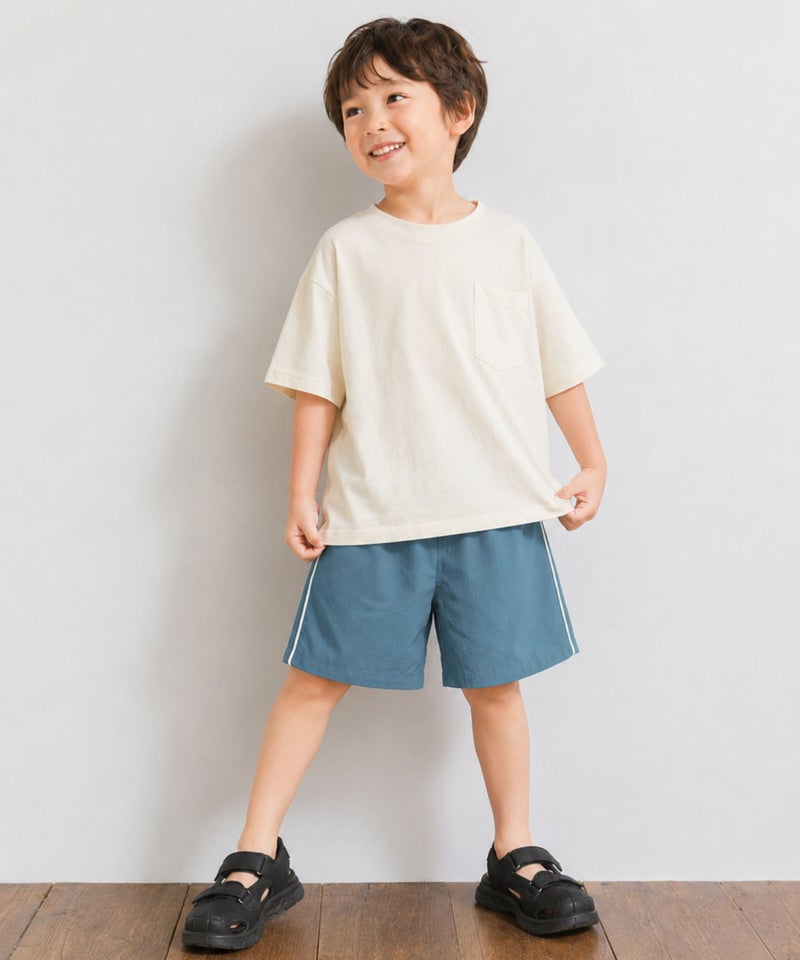 NAVY サッカー素材 冷感ショートパンツ サイドライン キッズ商品画像-4