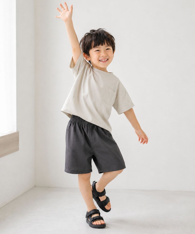 NAVY サッカー素材 冷感ショートパンツ サイドライン キッズ商品画像-5
