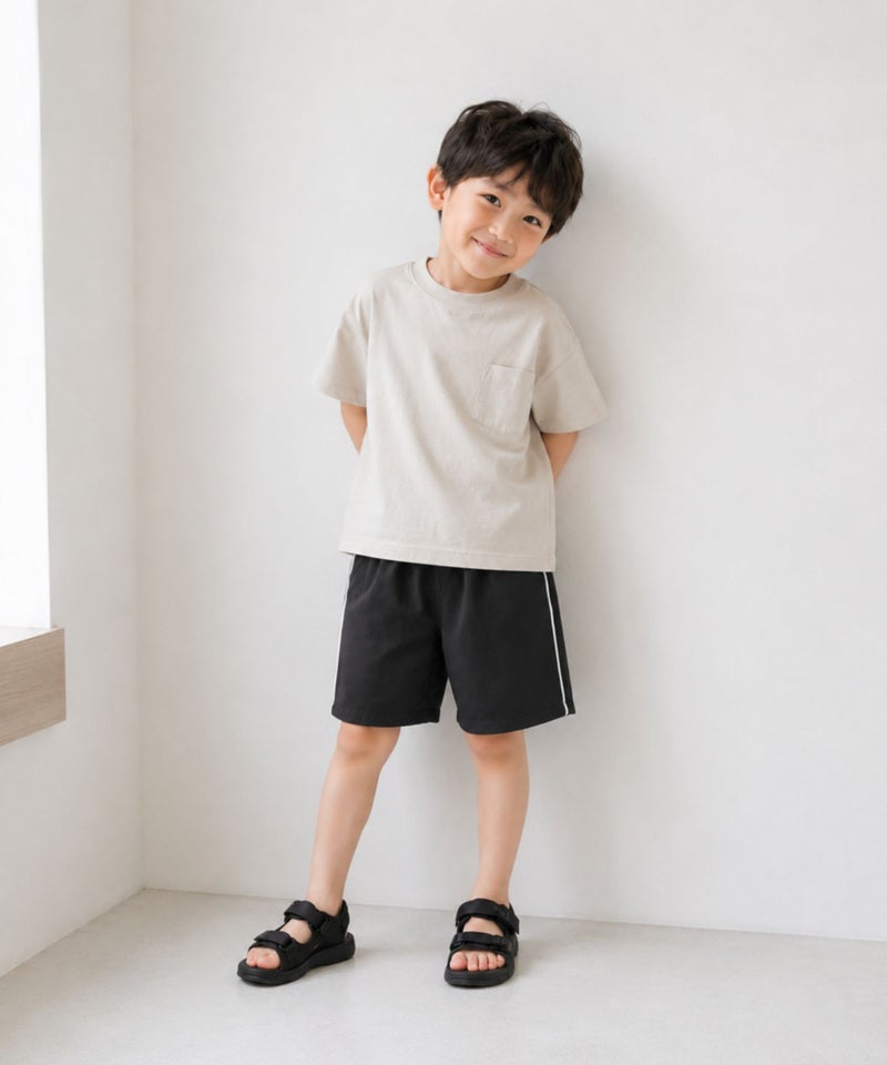 [値下げ]NAVY  サッカー素材 冷感ショートパンツ サイドライン キッズ商品画像-6