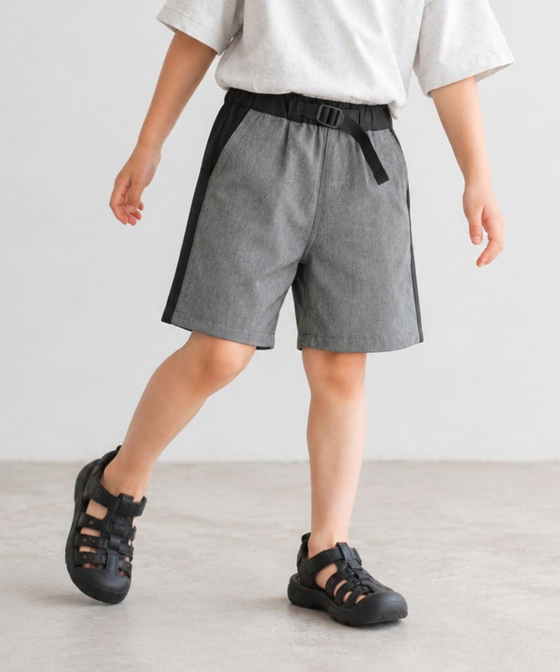 NAVY  切替デザイン ギアショートパンツ キッズ商品画像-2