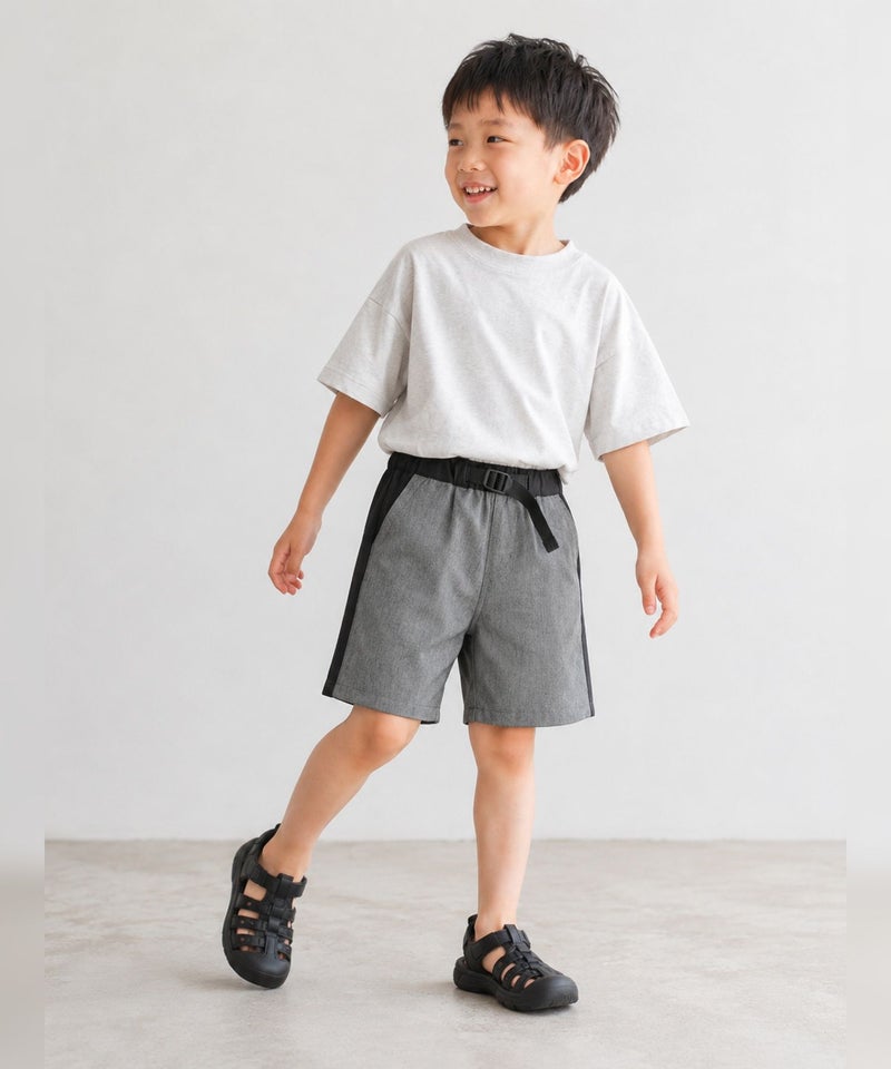 NAVY  切替デザイン ギアショートパンツ キッズ商品画像-6