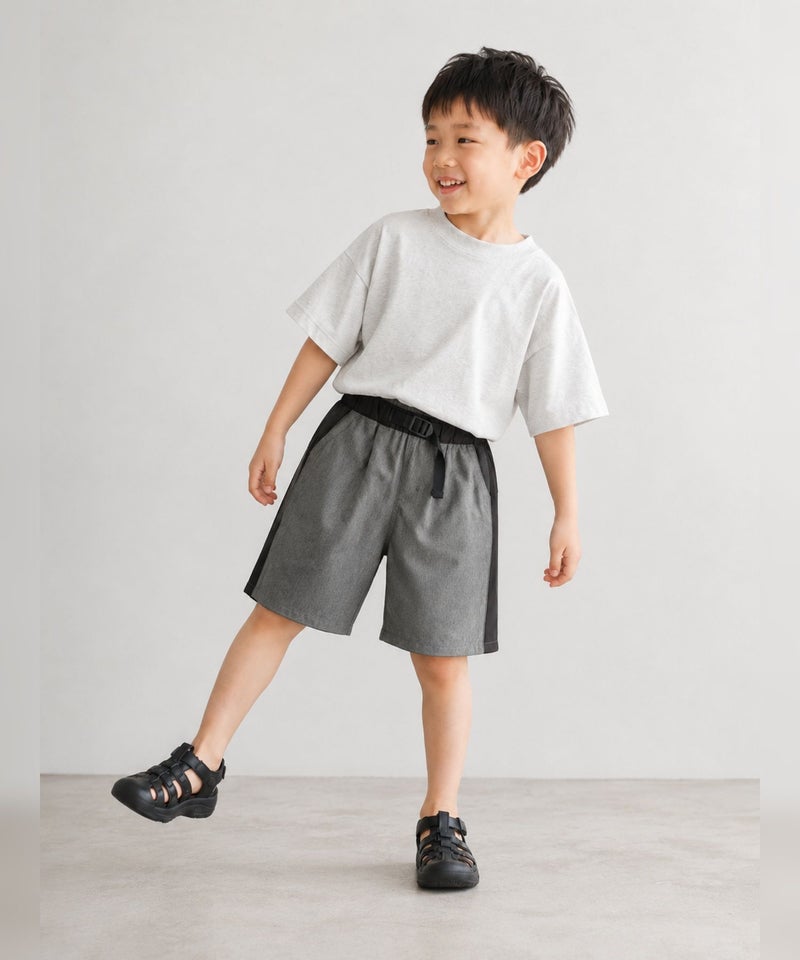 NAVY  切替デザイン ギアショートパンツ キッズ商品画像-7