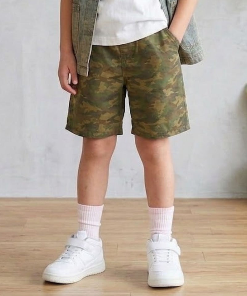 NAVY  コットンソフトツイル ベーシックショートパンツ キッズ商品画像-1