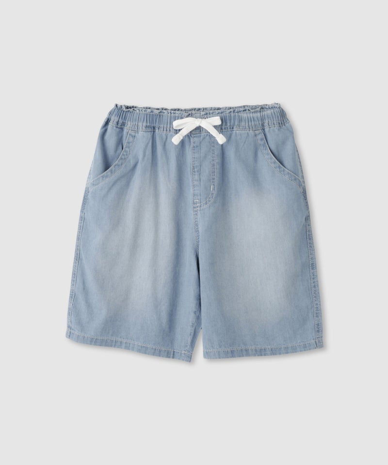 NAVY コットンライトオンス ソフトデニムショートパンツ キッズ商品画像-1