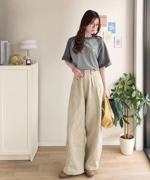 Classical Elf 《JaVaジャバコラボ》お洒落迷子の救世主。綿100％胸刺繍ラグラン配色ボーダーTシャツ商品画像-15