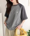 Classical Elf 《JaVaジャバコラボ》お洒落迷子の救世主。綿100%胸刺繍ラグラン配色ボーダーTシャツ商品サムネイル-16
