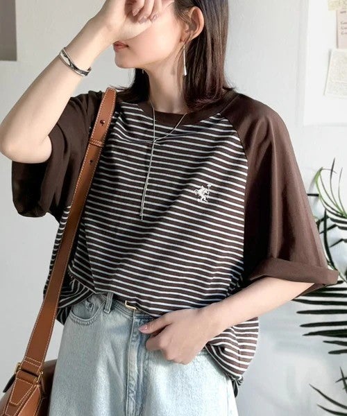 Classical Elf 《JaVaジャバコラボ》お洒落迷子の救世主。綿100％胸刺繍ラグラン配色ボーダーTシャツ商品画像-21