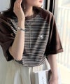 Classical Elf 《JaVaジャバコラボ》お洒落迷子の救世主。綿100%胸刺繍ラグラン配色ボーダーTシャツ商品サムネイル-25