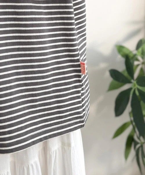 Classical Elf 《JaVaジャバコラボ》お洒落迷子の救世主。綿100％胸刺繍ラグラン配色ボーダーTシャツ商品画像-35