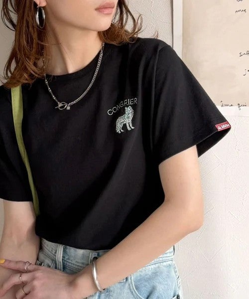 Classical Elf 《JaVa ジャバコラボ》大人の遊び心をプラス。綿100％オオカミ刺繍Tシャツ（半袖）商品画像-3