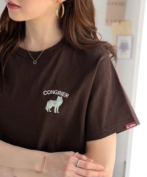 Classical Elf 《JaVa ジャバコラボ》大人の遊び心をプラス。綿100%オオカミ刺繍Tシャツ(半袖)商品画像-4