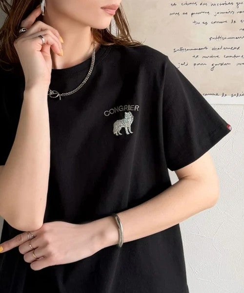 Classical Elf 《JaVa ジャバコラボ》大人の遊び心をプラス。綿100％オオカミ刺繍Tシャツ（半袖）商品画像-11