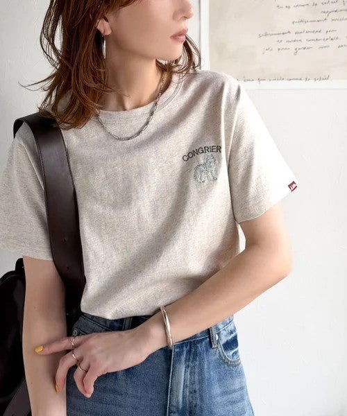 Classical Elf 《JaVa ジャバコラボ》大人の遊び心をプラス。綿100％オオカミ刺繍Tシャツ（半袖）商品画像-25