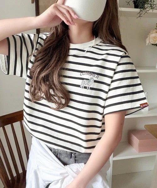 Classical Elf 《JaVa ジャバコラボ》大人の遊び心をプラス。綿100%オオカミ刺繍Tシャツ(半袖)商品画像-29