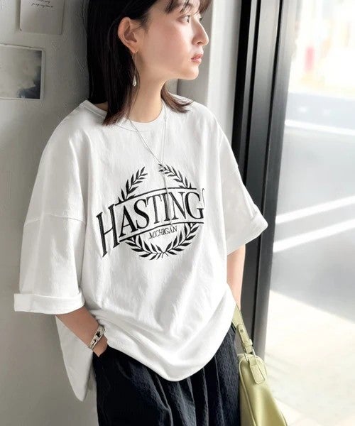 Classical Elf 《JaVaジャバコラボ》スタイリングに“雰囲気”を足す。綿100%オーバーサイズ古着デザイン風刺繍Tシャツ(半袖)商品画像-7