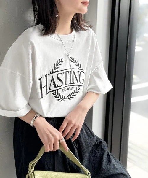 Classical Elf 《JaVaジャバコラボ》スタイリングに“雰囲気”を足す。綿100%オーバーサイズ古着デザイン風刺繍Tシャツ(半袖)商品画像-11