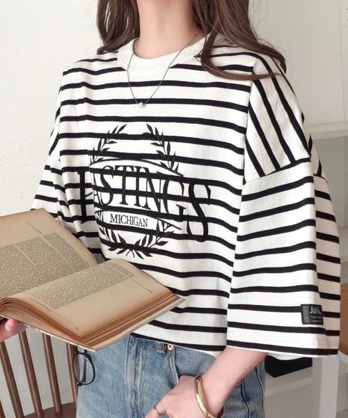 Classical Elf 《JaVaジャバコラボ》スタイリングに“雰囲気”を足す。綿100%オーバーサイズ古着デザイン風刺繍Tシャツ(半袖)商品画像-30