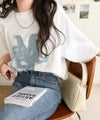 Classical Elf 【mily bilet】いつものカジュアルに、遊びをひとさじ。デニムフリンジワッペン使いコットン100%オーバーサイズTシャツ（半袖）商品サムネイル-4