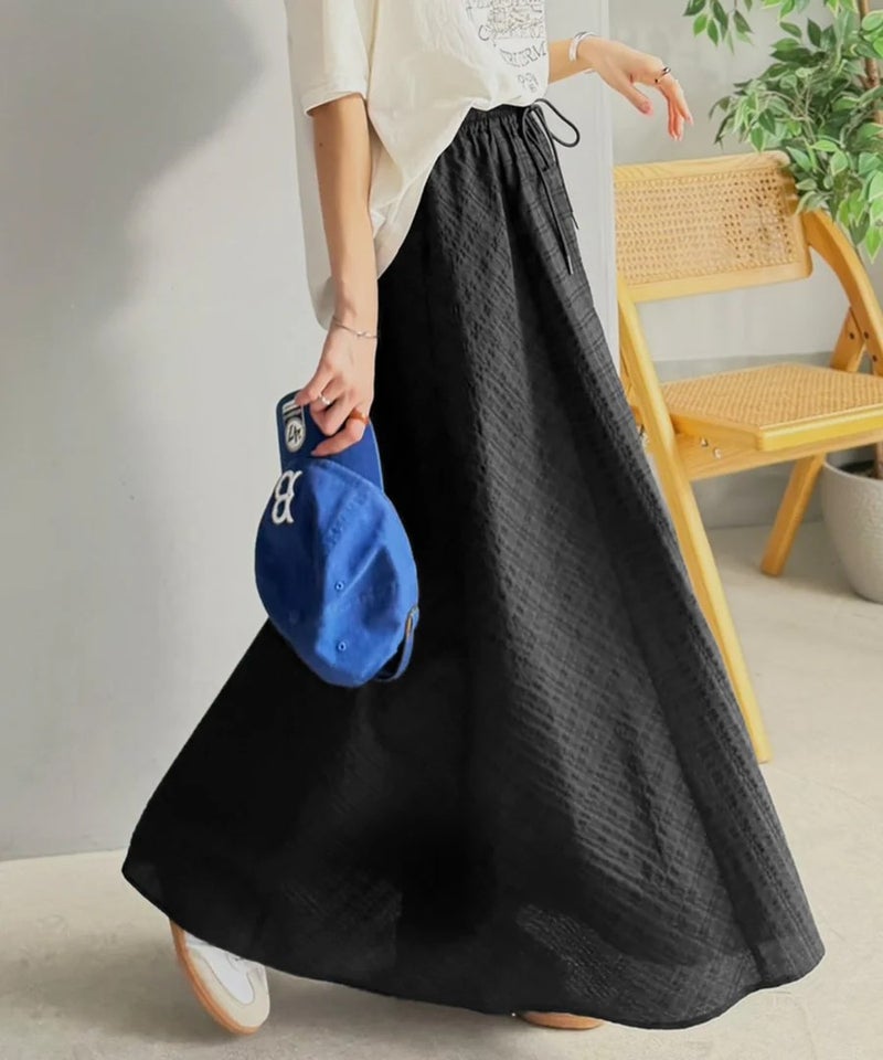 Classical Elf　爽やかに、軽やかに！大人の春夏スカート。サッカーチェックバイヤス切替フレアスカート商品画像-7