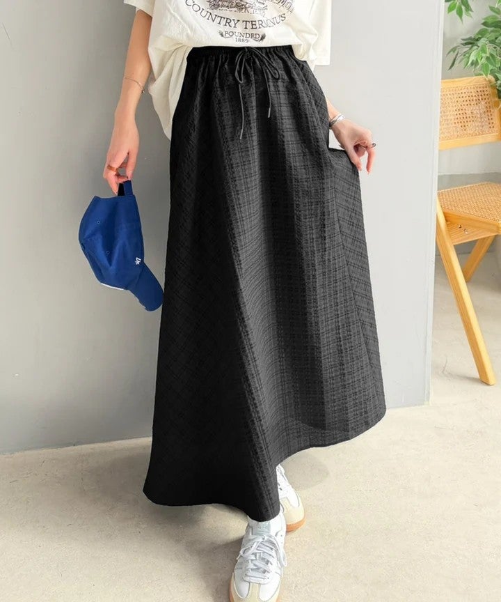 Classical Elf 爽やかに、軽やかに!大人の春夏スカート。サッカーチェックバイヤス切替フレアスカート商品画像-9