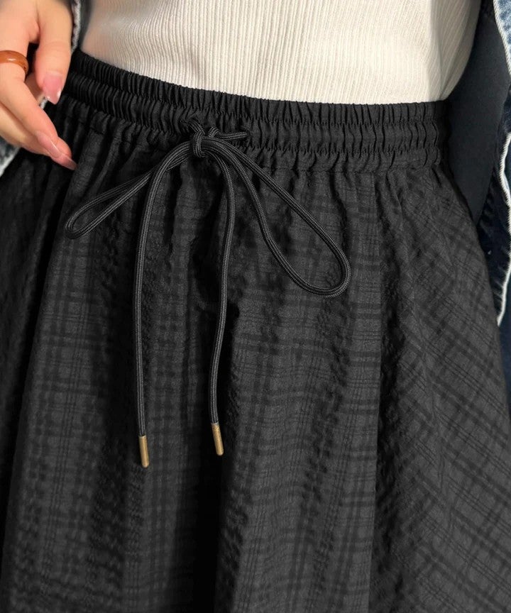 Classical Elf　爽やかに、軽やかに！大人の春夏スカート。サッカーチェックバイヤス切替フレアスカート商品画像-34