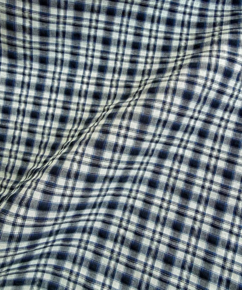 Classical Elf 履くだけでお洒落見え。涼しげ素材で魅せる。サッカーチェックタックワイドパンツ商品画像-34