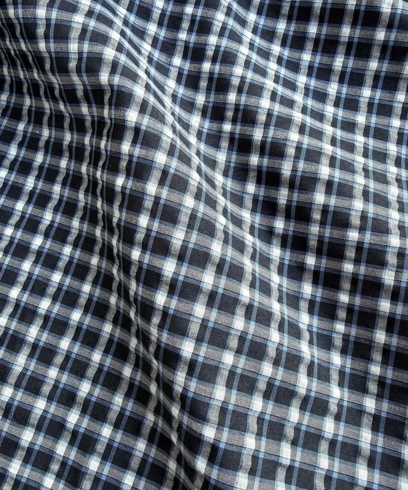 Classical Elf 履くだけでお洒落見え。涼しげ素材で魅せる。サッカーチェックタックワイドパンツ商品画像-35