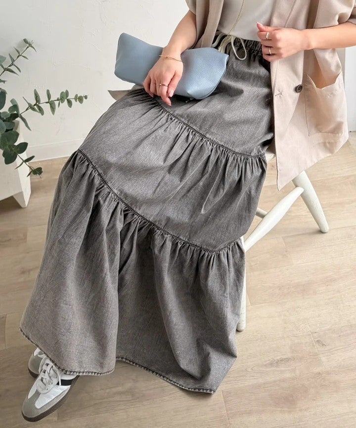 ケミカルウォッシュ　デニムスカート　グレー❤︎ ❤︎即購入不可　DIANTE