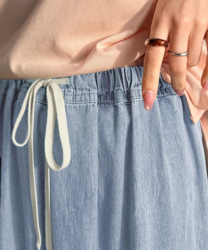 Classical Elf ヴィンテージ感漂う。綿100% シワ加工デニムティアードスカート商品画像-28