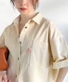 Classical Elf　《JaVaジャバコラボ》さらっとプラス1枚の大人カジュアル♪綿100％ライトオンスデニム素材袖ロールアップシャツ（半袖）商品サムネイル-13