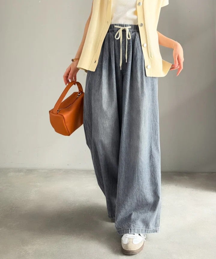 Classical Elf　《JaVa ジャバコラボ》まるで呼吸するような軽やかさ。綿100％シワ加工デニム2タックイージーパンツ商品画像-26