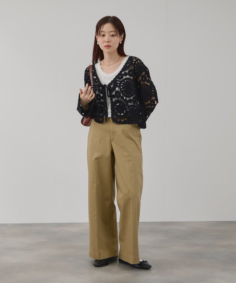 Free Nature フラワーモチーフクロシェ編みカーディガン レディース商品画像-10