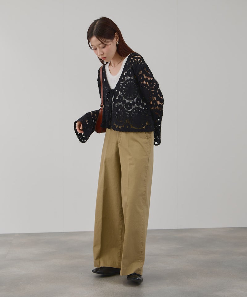 Free Nature  フラワーモチーフクロシェ編みカーディガン レディース商品画像-11