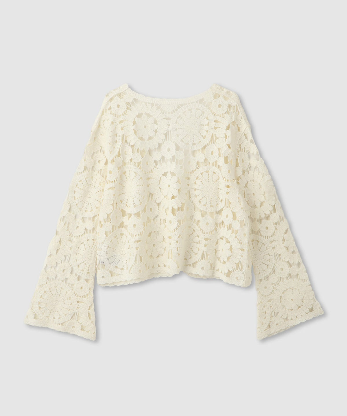 Free Nature フラワーモチーフクロシェ編みカーディガン レディース