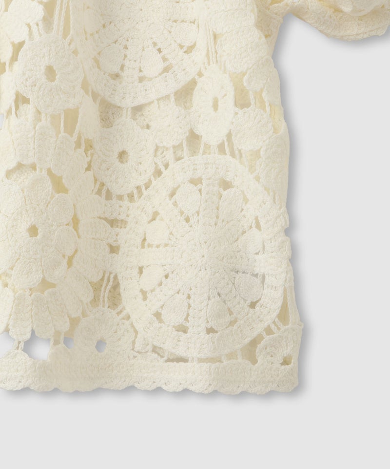 Free Nature  フラワーモチーフクロシェ編みカーディガン レディース商品画像-17